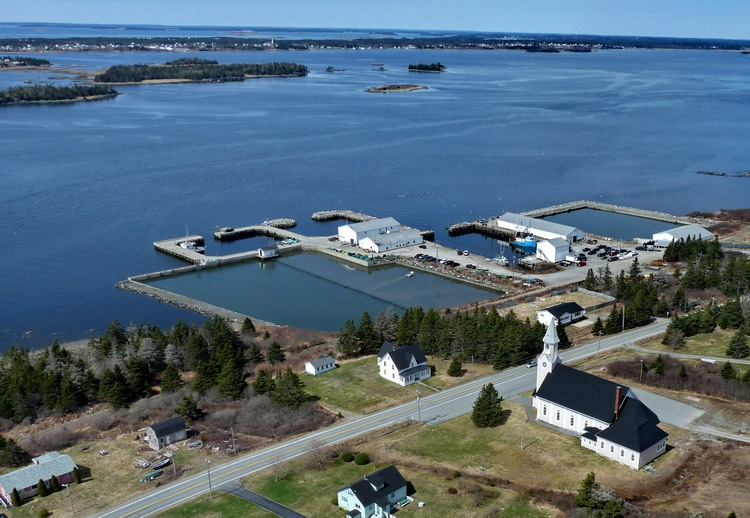 Pubnico Harbour viewed from Middle East Pubnico, Nova Scotia, Apr. 5, 2010 - Ted D'Eon photo