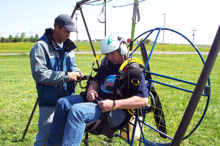 Eric Dufour with student, Alain Harvey, on the Simulator